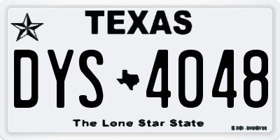 TX license plate DYS4048