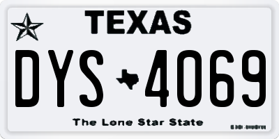 TX license plate DYS4069