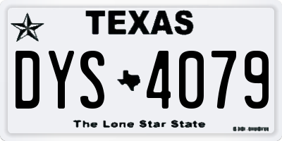 TX license plate DYS4079