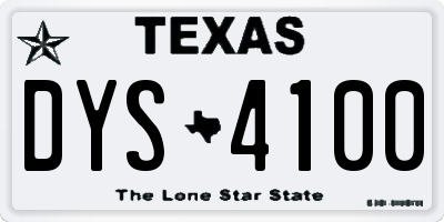 TX license plate DYS4100