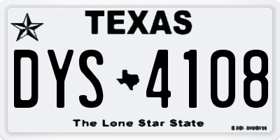 TX license plate DYS4108