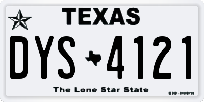 TX license plate DYS4121