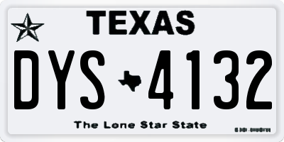 TX license plate DYS4132