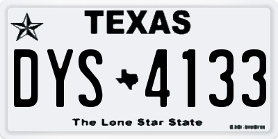 TX license plate DYS4133