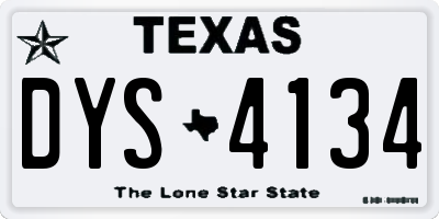 TX license plate DYS4134