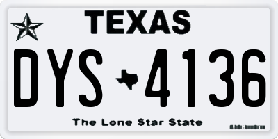 TX license plate DYS4136