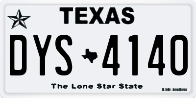 TX license plate DYS4140