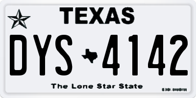 TX license plate DYS4142