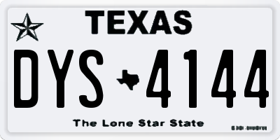 TX license plate DYS4144