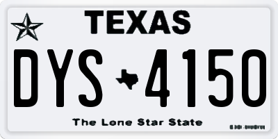 TX license plate DYS4150