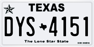 TX license plate DYS4151