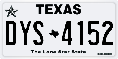 TX license plate DYS4152