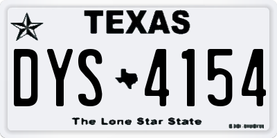 TX license plate DYS4154