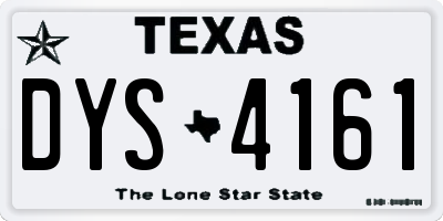 TX license plate DYS4161