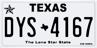TX license plate DYS4167