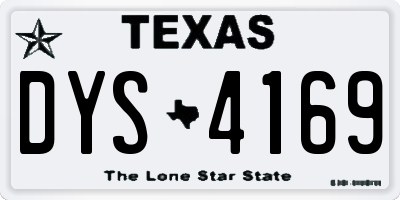 TX license plate DYS4169