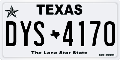 TX license plate DYS4170