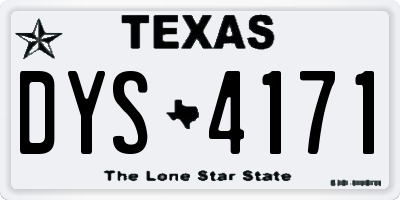 TX license plate DYS4171