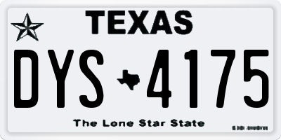 TX license plate DYS4175