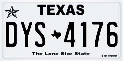 TX license plate DYS4176