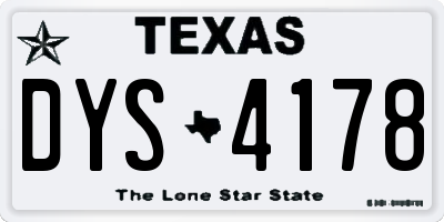 TX license plate DYS4178
