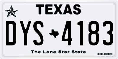 TX license plate DYS4183