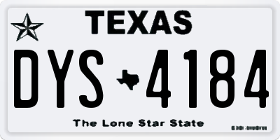 TX license plate DYS4184