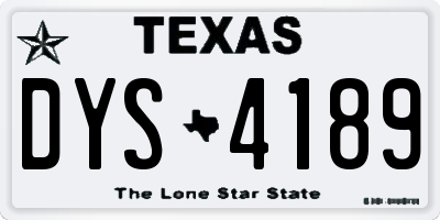 TX license plate DYS4189
