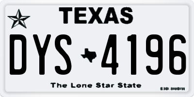 TX license plate DYS4196