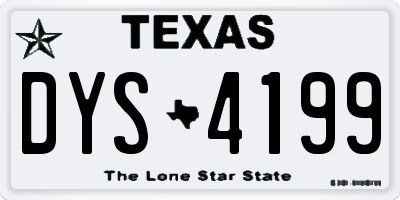 TX license plate DYS4199