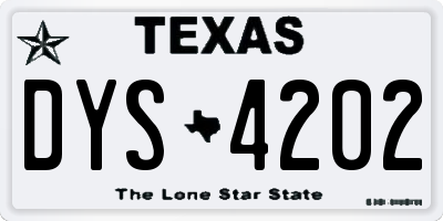TX license plate DYS4202