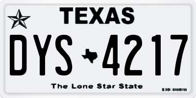 TX license plate DYS4217