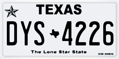 TX license plate DYS4226