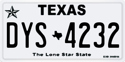 TX license plate DYS4232