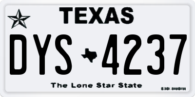 TX license plate DYS4237