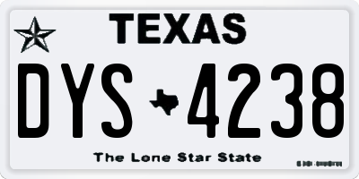 TX license plate DYS4238