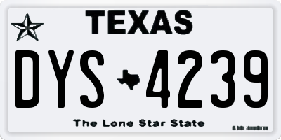 TX license plate DYS4239