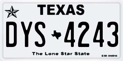TX license plate DYS4243