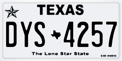 TX license plate DYS4257