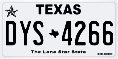 TX license plate DYS4266