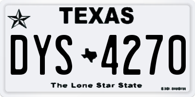 TX license plate DYS4270