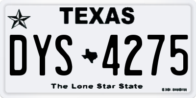 TX license plate DYS4275