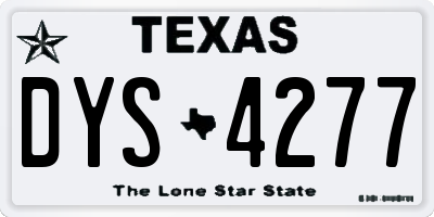 TX license plate DYS4277