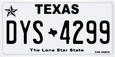 TX license plate DYS4299