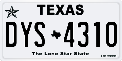 TX license plate DYS4310
