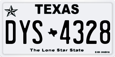 TX license plate DYS4328