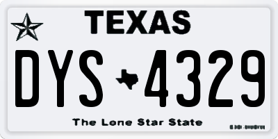 TX license plate DYS4329