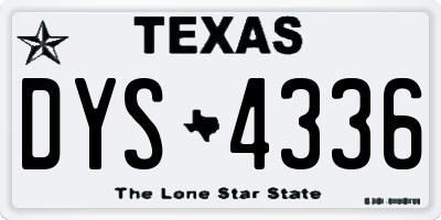 TX license plate DYS4336
