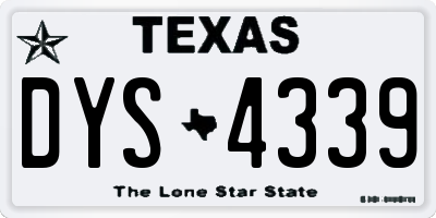 TX license plate DYS4339