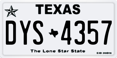 TX license plate DYS4357